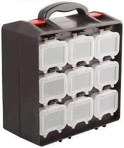 Ящик для крепежа двухсекционный (съемные ячейки) ( 34 х 28,5 х 14,5 см) FIT