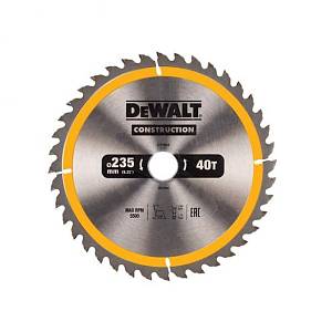 Пильный диск DEWALT DT1955, CONSTRUCTION по дереву с гвоздями 235/30, 40 ATB +10°