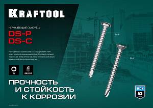 KRAFTOOL DS-C, 16 х 3.9 мм, А2, сверло, потайная головка, ТХ15, 1000 шт, саморез нержавеющий (300932-39-016)