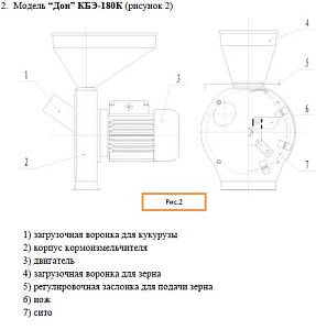 Зернодробилка "Дон" КБЭ-180К (2,5 кВт)