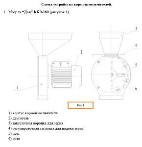Зернодробилка "Дон" КБЭ-180 (1,8 кВт)