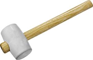 Киянка ЗУБР "МАСТЕР" резиновая белая, с деревянной ручкой, 230г 20511-230_z01