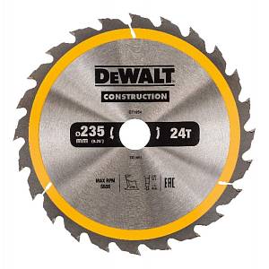 Пильный диск DEWALT DT1954, CONSTRUCTION по дереву с гвоздями 235/30, 24 ATB +20°