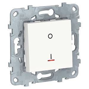 UNICA NEW Выключатель двухполюсный, 1-кл., с индик., сх.2а, 16 AX, 250В, белый Schneider Electric NU526218S