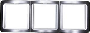 Панель СВЕТОЗАР "ГАММА" накладная, вертикальная, цвет светло-серый металлик, 3 гнезда SV-54149-SM